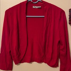 Eliza J Red open crop cardigan Sweater Size L